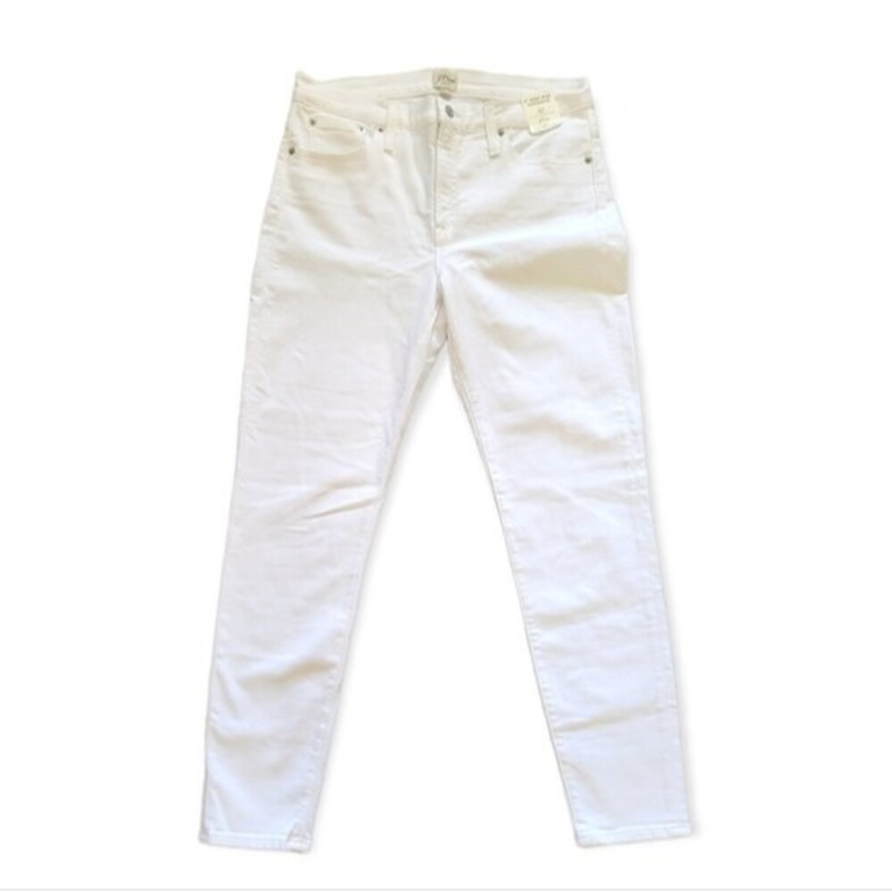 J. Crew 9" High Rise Toothpick Jeans in White Size 32 NWT